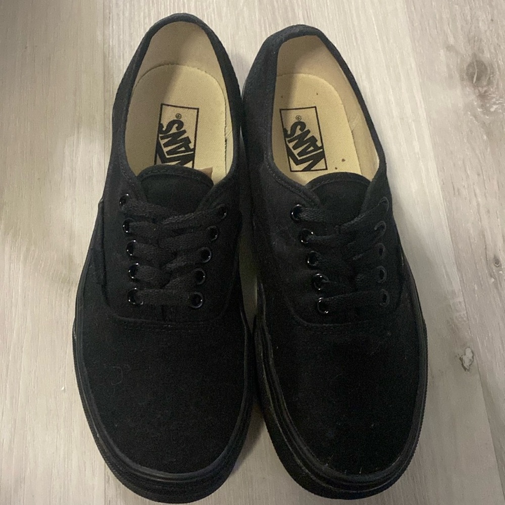 VANS- all black authentic trainers- lace up- Men’s Size 9